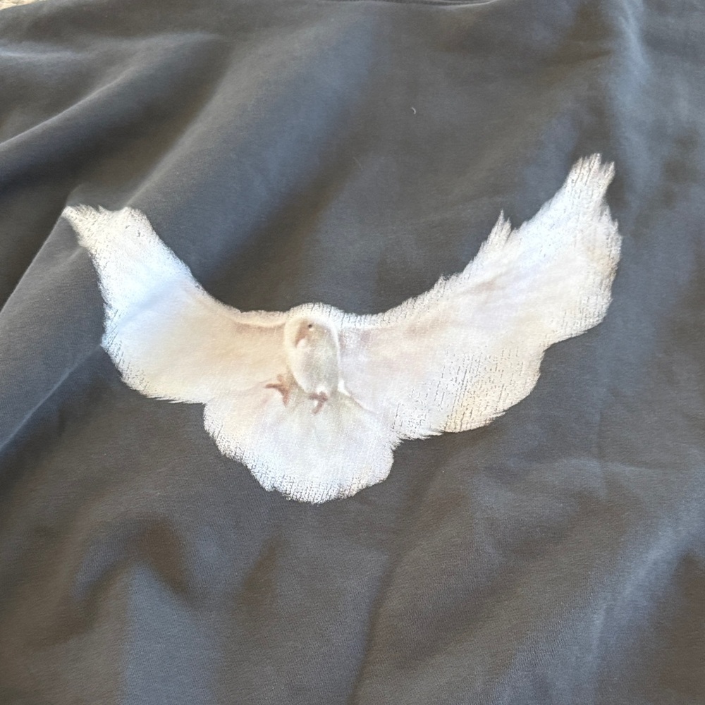 Charcoal Sweatshirt with White Dove Graphic - Picture 2 of 3